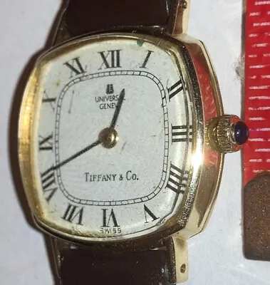 Vintage Universal Genève Tiffany Co Mechanical 14k Gold Ladies Women Watch Works • $875