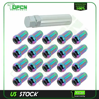 20 X M12x1.5 Neo Chrome 6-Spline Lug Nuts + 1 Tool For Honda Fit Accord NSX TSX • $21.37