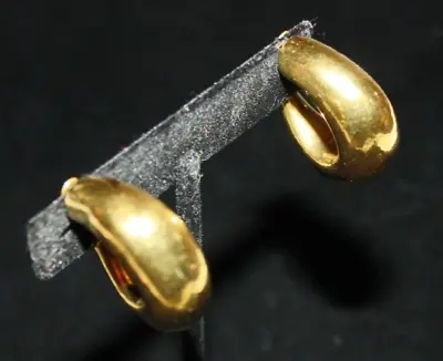 Vintage Steve Vaubel 2004 Signed Clip Gold Vermeil Earrings Modernist Design 18k • $152.15