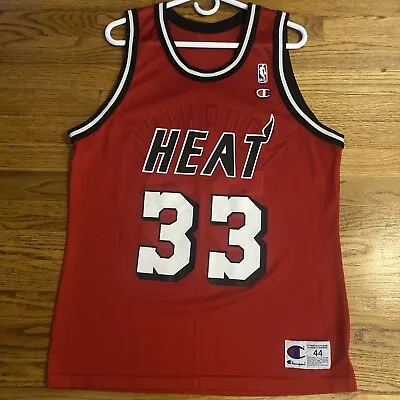 $99.99 • Buy Vintage Champion Miami Heat Alonzo Mourning Red Jersey Men’s Size 44
