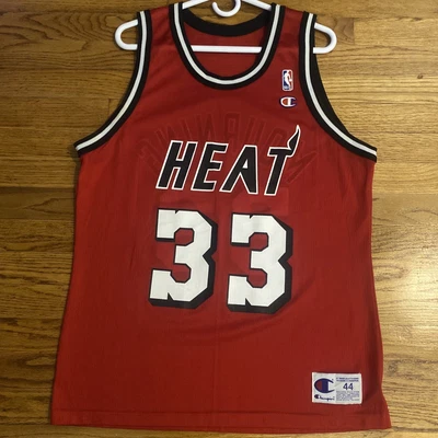 $99.99 • Buy Vintage Champion Miami Heat Alonzo Mourning Red Jersey Men’s Size 44