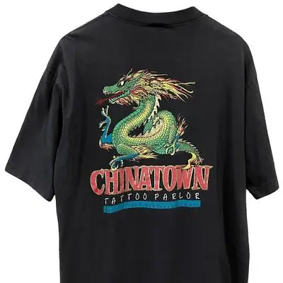VTG Crazy Shirts Honolulu Hawaii Chinatown Tattoo Parlor Graphic Promo T Shirt L • $17.42