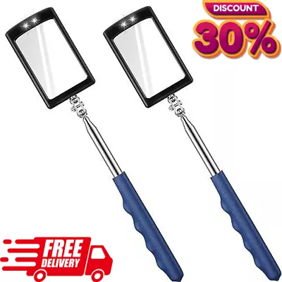 2 Pack Telescoping Inspection Mirror Tool For Mechanics Inspectors Checking • $19.97