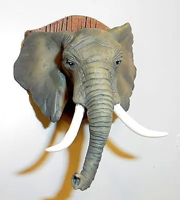 Mounted Elephant Head Miniature 1/24 Scl Half Scale Dollhouse Diorama Accessory • $14.99