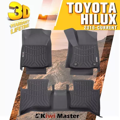 KIWI MASTER TPE 3D Car Floor Mats Fit Toyota Hilux N80 Auto 2016-ON Not Rubber • $129.95