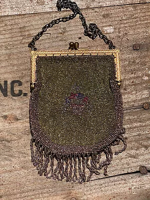$10.50 • Buy Vintage Metal Hand Bag Beaded Women's Clutch Purse
