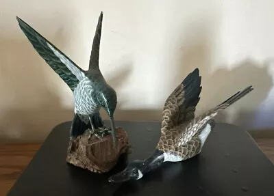 Vintage Hand Carved/Hand Painted  Wooden Humming Bird & Snow Goose • $9.99