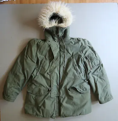 Vintage USAF N-3B Arctic Parka Air Force Jacket Coat N3B Snorkel Hood ECW Medium • $165