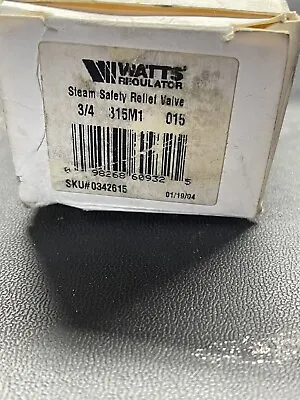 Watts 0342615 315 M1 15 PSI Bronze Steam Safety Relief Valve - 3/4  NPT 15 PSIG. • $30