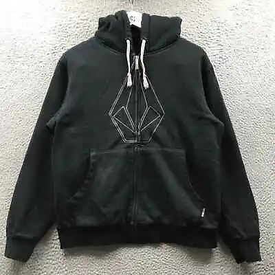 Volcom Core Furlined Jacket Hoodie Men's Small S Full Zip Embroidered Logo Black • $26.99