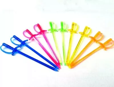 100 X Pirates Sword Cocktail Sticks Toothpicks  Parties Retro Food Decorations • £5.29