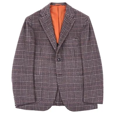 Kiton Napoli Purplish Brown Check Vicuna-Cashmere Sport Coat 40S (Eu 50) NWT • $9995