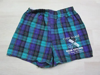 VTG Coed Naked Hair Styling Plaid Shorts (S) Sex Humor  We Tease To Please  90s • £33.71