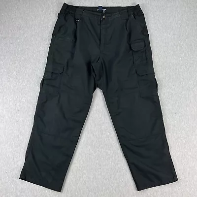 5.11 Tactical Cargo Pants Mens 40x30 Taclite Pro Black Ripstop Elastic Waist • $24.85