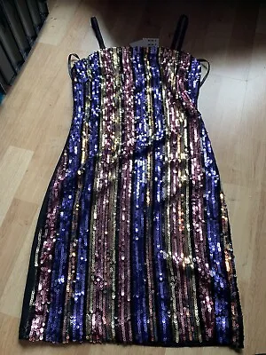 Refcol43    BNWT Quiz Clothing Size 8 Sequin Dress RRP £36.99 • £19