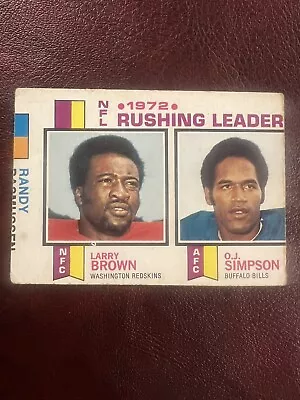 1972 O. J. Simpson T. C. G. Inc. Nfl Rushing Leaders Miscut Card!!! Rare!! • $9.99