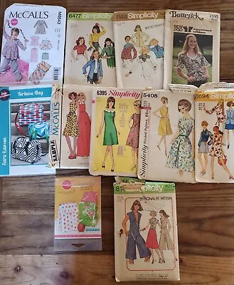 Vintage Sewing Patterns Women Lot Of 11 Butterick Simplicity McCalls 1970s 1960s • $12