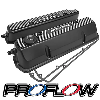 Proflow Alloy Valve Rocker Covers Suit Holden V8 VN VR VS VT 5 Litre 304 Black • $426.10