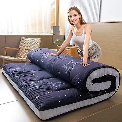 MAXYOYO Black Moon And Star Futon Mattress Japanese Floor Mattress Quilted Bed  • $111.65