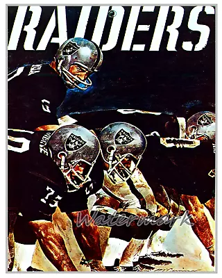 Vintage NFL Oakland Raiders ART Poster REPRINT Color 16 X 20 Photo Picture • $24.99