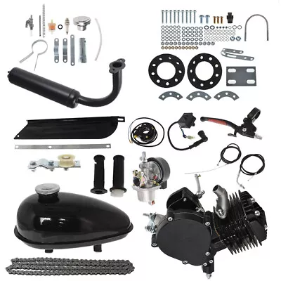 Black Upgraded 80cc Engine 2 Stroke Motor Kit Petrol Gas Motorized Bicycle Bike • $86.43