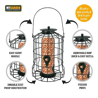 £10.95 • Buy Squirrel Proof Hanging Bird Nut Peanut Feeder Heavy Duty Garden Wild Birds Metal