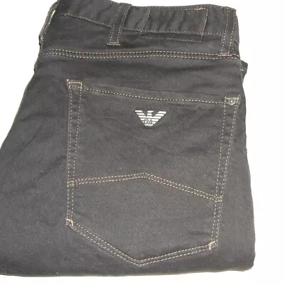 Emporio Armani Jeans J35 Extra Slim Denim W32 L34 Denim Fleece Skinny Black Mens • £49.99