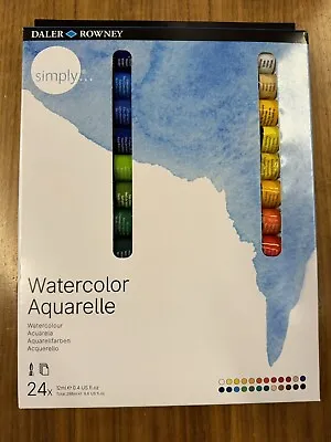 Daler Rowney Watercolour Aquarelle Paints Set 24 X 12ml Tubes Brand New Sealed • £14