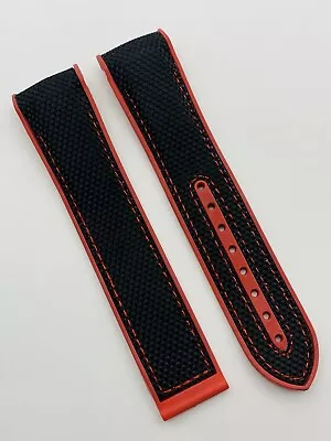 Beautiful Omega Red/black Rubber/nylon Strapwithout Buckle 22mm • £30