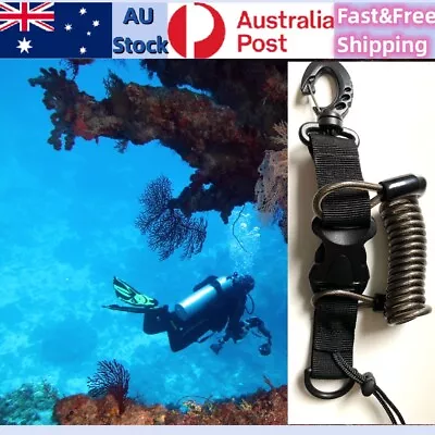 $17.99 • Buy Stainless Steel Diving Camera Anti Lost Rope Strap Light Spring Coiled Lanyard
