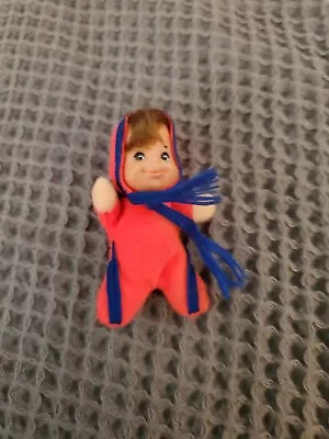 Vintage 1978 Mattel Shoe Baby Beans Tiny Doll 3” Red Blue • $4.50