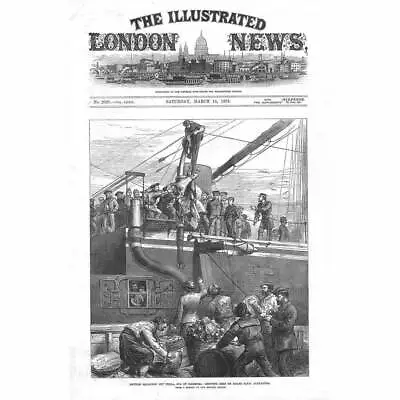 HMS Alexandra Shipping Beef Off Tuzla Sea Of Marmora - Antique Print 1878 • $17.42