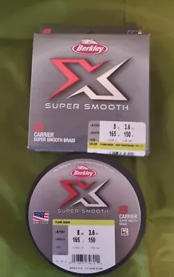 Berkley 8lb X Super Smooth 8 Braided Fishing Line 150m Flame Green  BRAND NEW  • $29