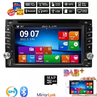 Backup Camera+GPS Nav Double 2Din Car Stereo Radio DVD Player USB/SD In Dash+MAP • $117.30