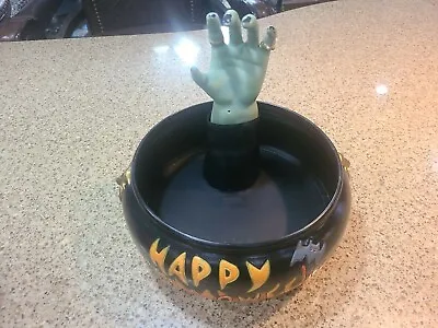 VTG Gemmy Halloween Candy Bowl Animated Talks Sensor Witch Hand Moves Prop • $29.95