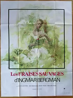 WILD STRAWBERRIES Ingmar Bergman Original LARGE French Movie Poster R70s • $39