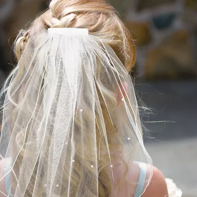 Bridal Wedding Veil With Comb & Pearl Headband-CA • $5.99