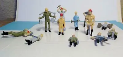 New O Scale Figures 1:48 Model Railroad Workers 12 Pieces In 6 Different Poses • $8.87