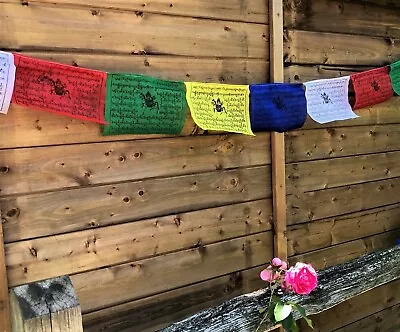 £5.90 • Buy HAND MADE XL 25 FLAGS TIBETAN BUDDHIST PRAYER FLAGS WIND HORSES NEPAL FLAG 6m