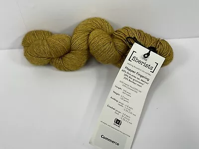 The Fiberists Hopper Fingering Yarn  Yellow Commerce Wool Silk Yak Superfine • $14.99