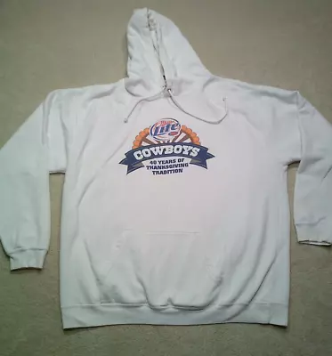 Dallas Cowboys Thanksgiving Hoodie Sweatshirt Mens 2XL XXL White Miller Lite • $45.89