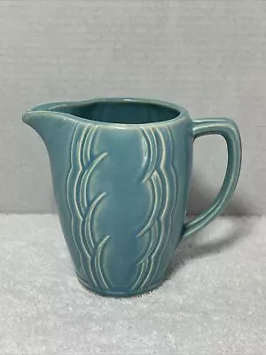 Vintage McCoy Pottery Simply Pretty Aqua Blue Pitcher • $24