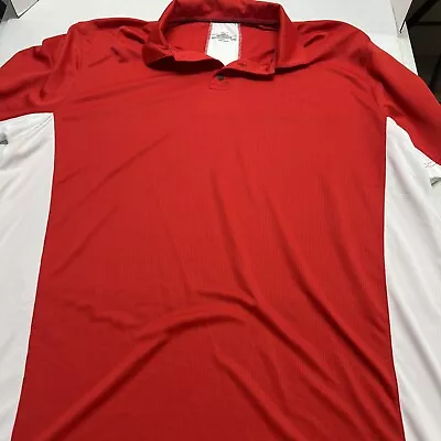 Mizuno Performance Drylite Mens Golf Polo Red/White Shirt Size 2X • $14.99