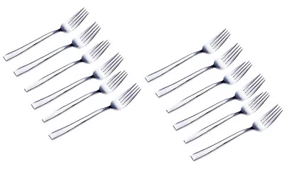£5.95 • Buy 12x STAINLESS STEEL TABLE CAKE FORKS SET ESSENTIAL KITCHEN ITEM