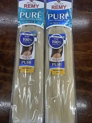 Milky Way PURE Human Hair Weave 2-packs Extension Yaky_14 _#613 Blond • $110
