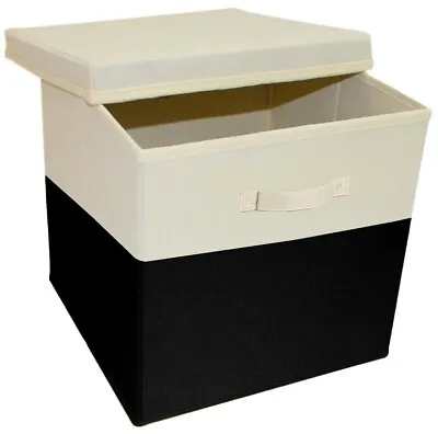 Grey Storage Cubes Foldable Fabric Storage Box Baskets Cubes Square Baskets • £28.49