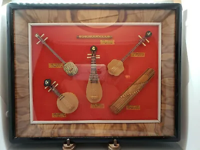 Framed Miniature Instrument Display History Of Stringed Music Unique • $5.70