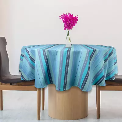 Professional Title:  Urban Villa Round Tablecloth - Cuisine Stripes Design 100% • $14.65