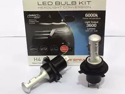 H4 JW Speaker L.E.D. 6000K DIRECT FIT LED GLOBE - BUILT IN CANBUS Pair 12-24V • $140.24