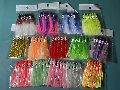 50 Piece Squid Skirts 6cm/2.36” Octopus Trolling Hoochie Fishing Lure Fish Lures • $16.19